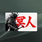 Samurai Profile Kanji Playmat (Borderless) | Minimalist Ink Mat