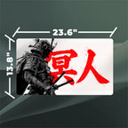 Samurai Profile Kanji Playmat (Borderless) | Minimalist Ink Mat