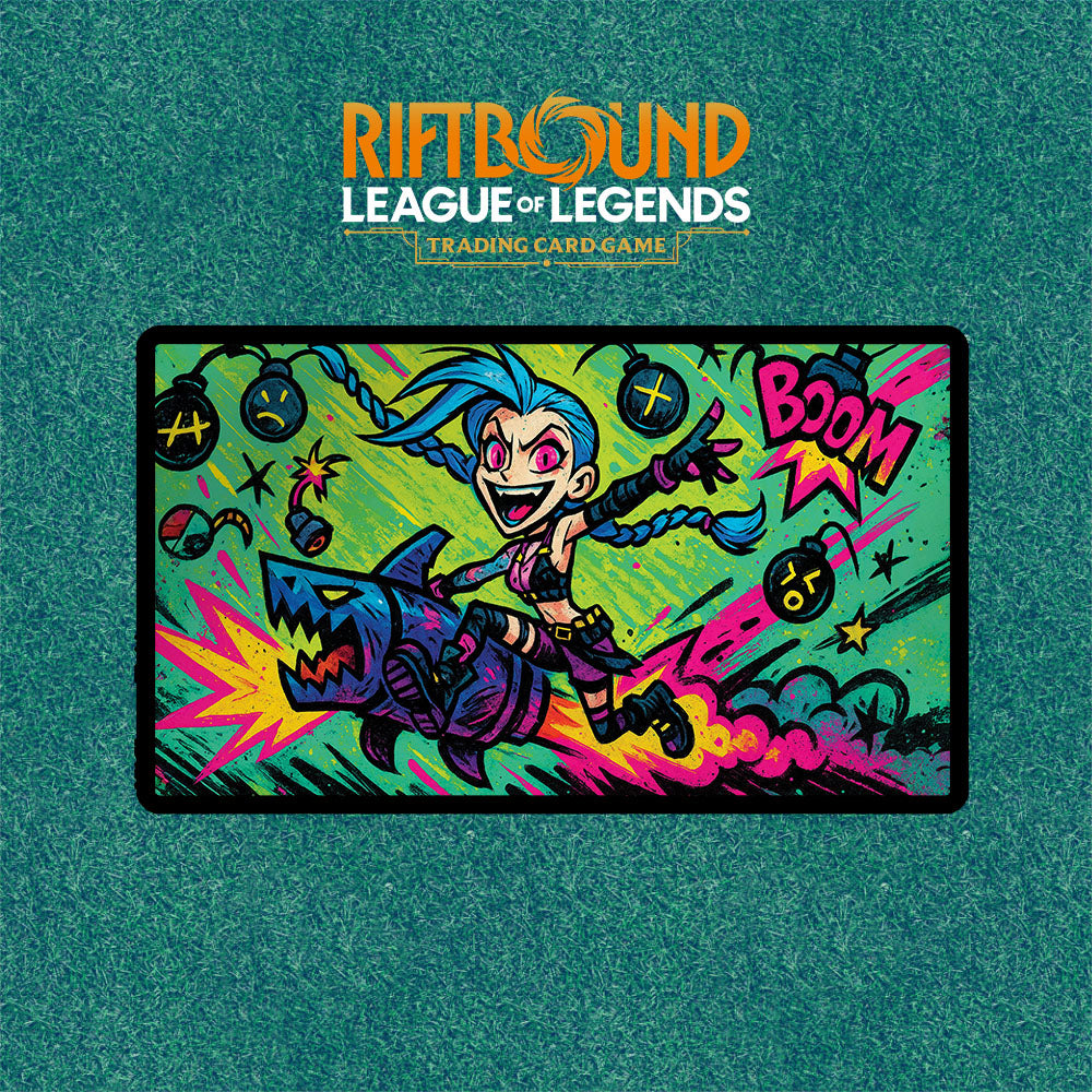 Jinx Playmat | Riftbound League of Legends Playmat | Graffiti Playmat With or Without Zones | 24x14 Size