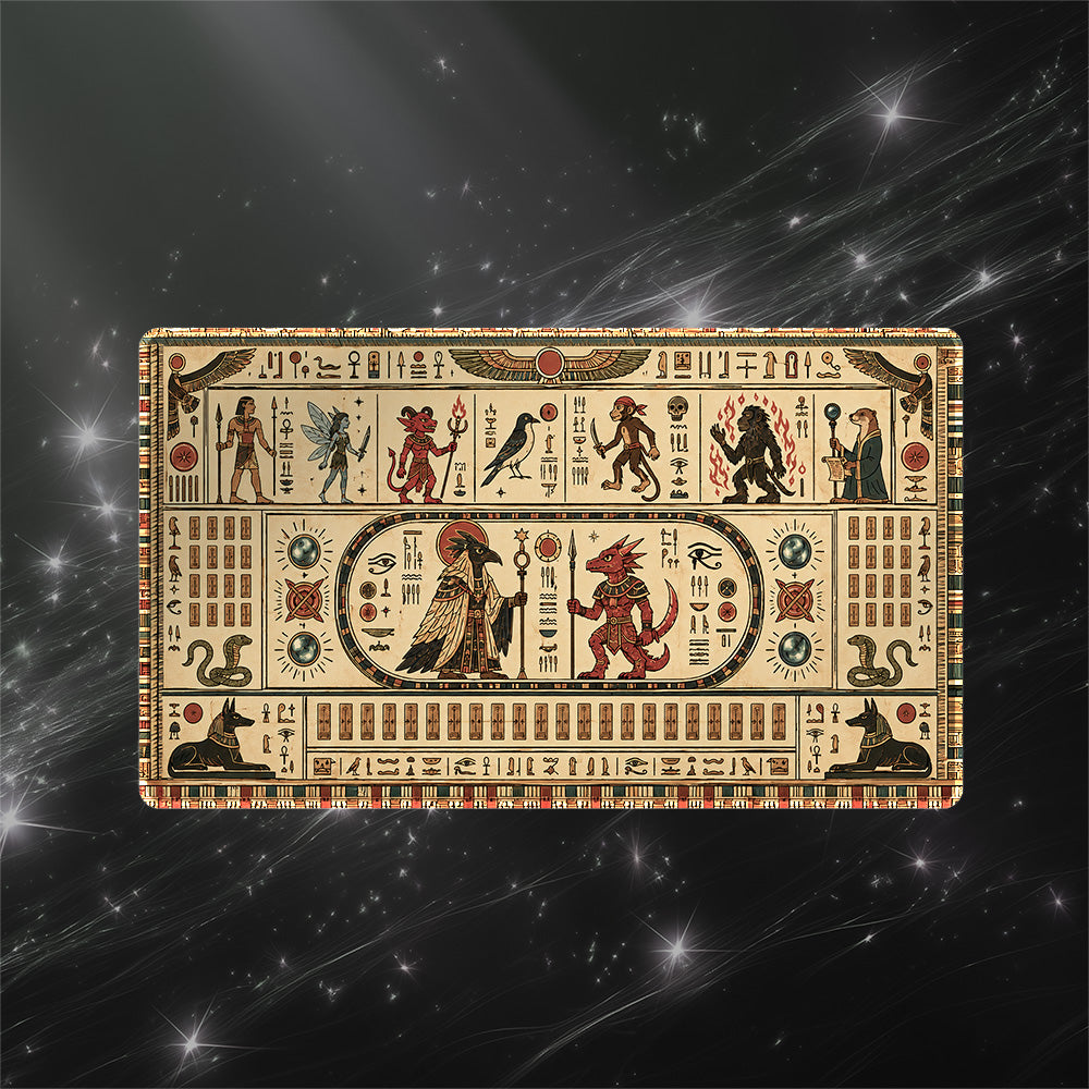 Rograkh & Ishai Egyptian Hieroglyph Temple Mural Borderless Playmat (US Only)