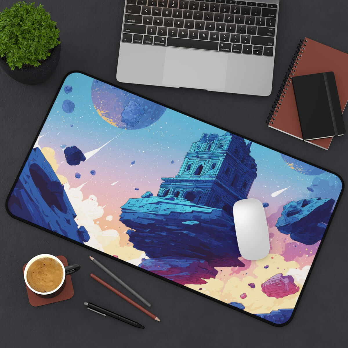 Ancient Tomb Playmat | Magic the Gathering Playmat | Sci-Fi Tomb Playmat with Zones Option | 24x14 | 22x12 | 32x16 Sizes