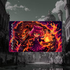 Cat-Eared Fire Spellcaster Borderless Edge-to-Edge Playmat