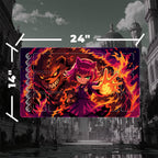 Cat-Eared Fire Spellcaster Borderless Edge-to-Edge Playmat