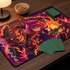 Cat-Eared Fire Spellcaster & Blazing Bear Spirit Playmat