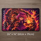 Cat-Eared Fire Spellcaster & Blazing Bear Spirit Playmat