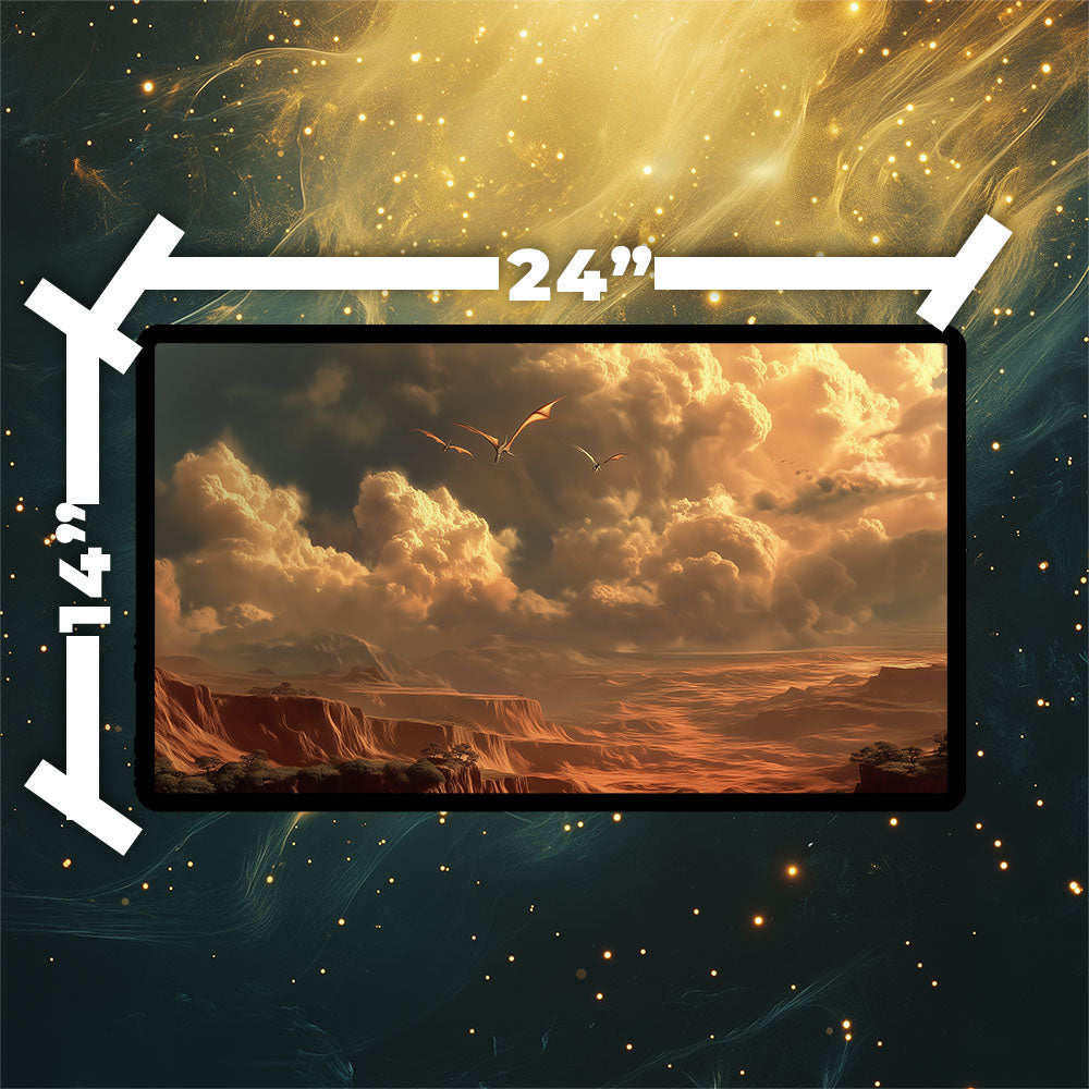 Arid Mesa Playmat | Magic the Gathering Playmat | Dragon Fetch Land MTG Playmat with Zones Option | 24x14 | 32x16