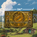 Art Nouveau Golden Ring Playmat | Elegant Line Art TCG Mat