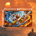 Fire and Water Vortex Battle Playmat – Glowing Elemental Warrior