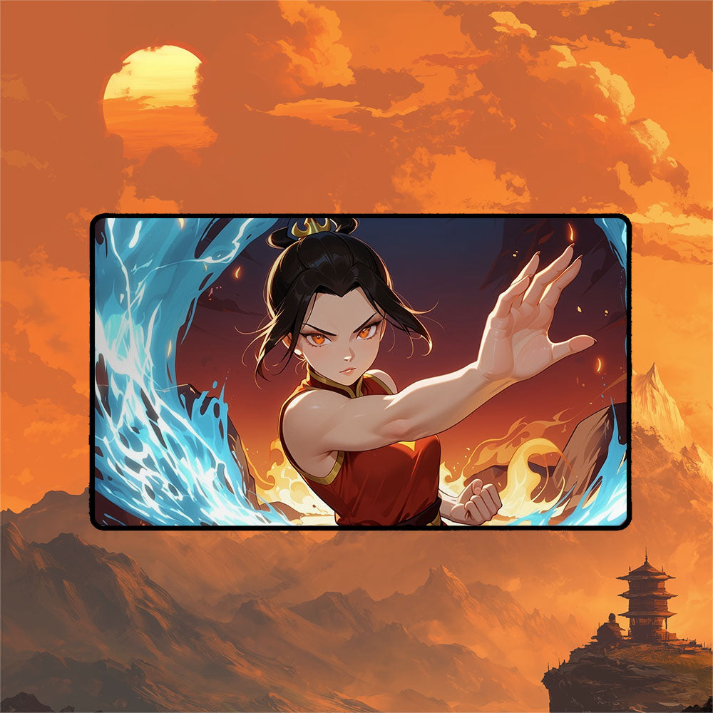 Fire Lord Azusa Playmat | Magic the Gathering Playmat | Fiery Anime Villain 24×14 or 32×16 Sizes