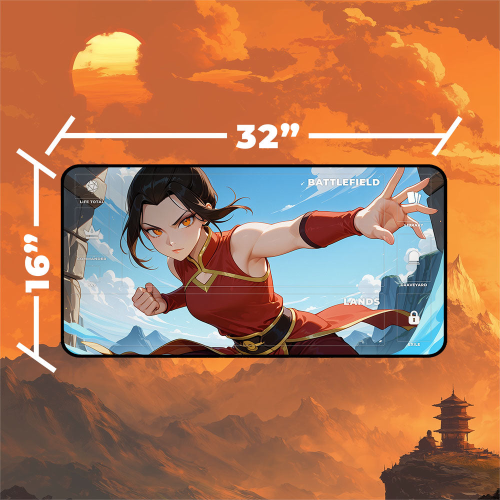 Fire Lord Azusa Playmat | Magic the Gathering Playmat | Action Anime Villain 24×14 or 32×16 Sizes