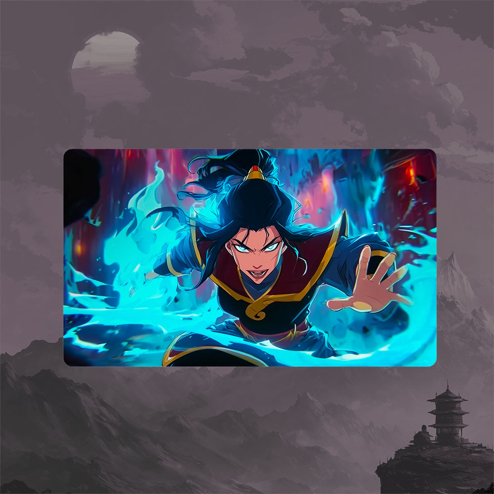 Fire Lord Azula Playmat (Borderless) | Blue Flame | Magic the Gathering Playmat