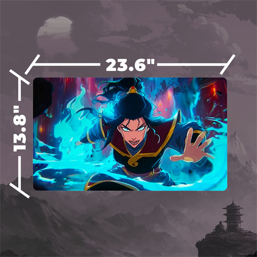 Fire Lord Azula Playmat (Borderless) | Blue Flame | Magic the Gathering Playmat