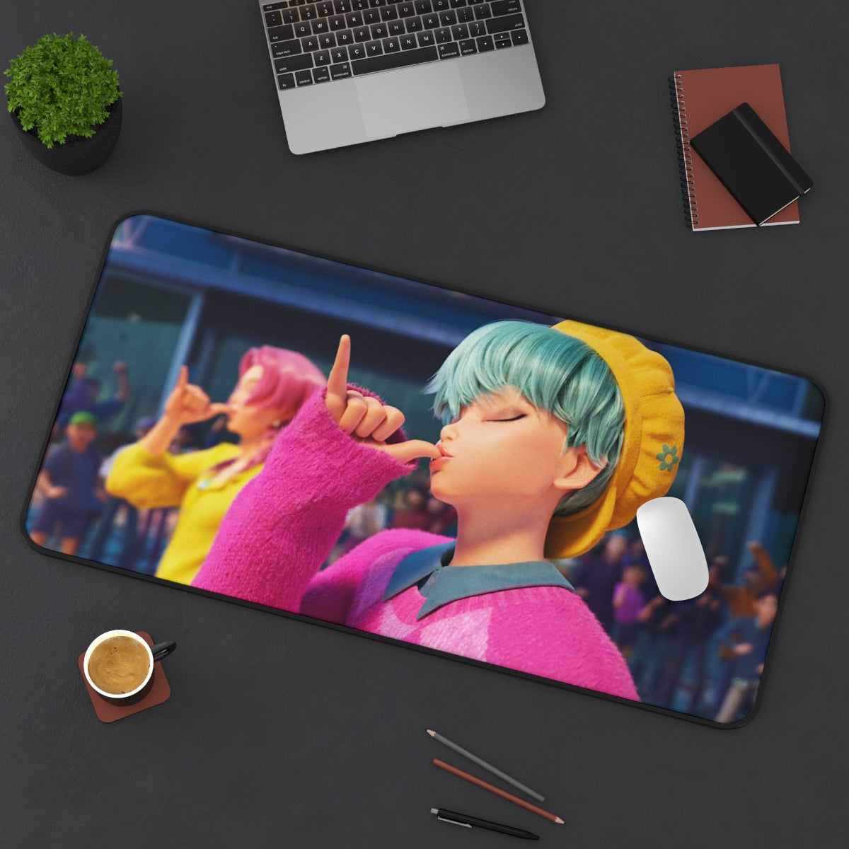 Baby Saja Boys Playmat | TCG Playmat | K-Pop Demon Hunters Soda Pop Dance Playmat No Zones Option | 24x14 | 32x16 Sizes