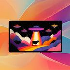 Cosmic UFO Landscape Playmat | Retro Sci-Fi Mat