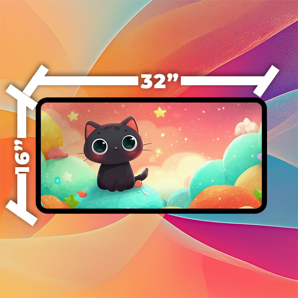 Cosmic Cloud Cat Playmat | Premium TCG Playmat No Zones Option | 24x14 | 32x16