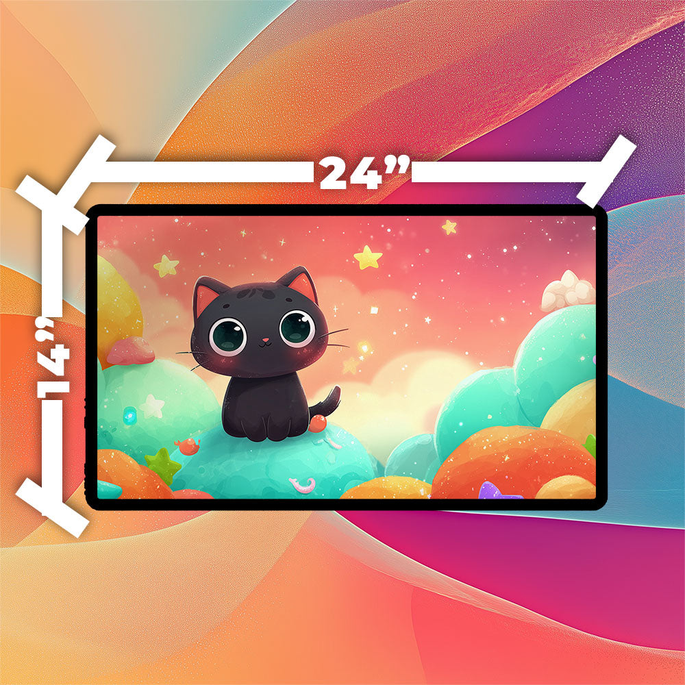 Cosmic Cloud Cat Playmat | Premium TCG Playmat No Zones Option | 24x14 | 32x16