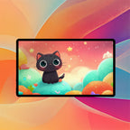 Cosmic Cloud Cat Playmat | Kawaii Starry Mat