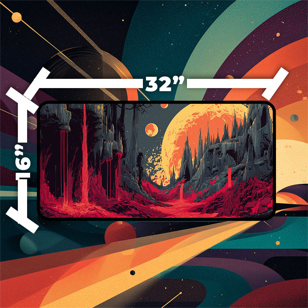 Blood Crypt Playmat | Magic the Gathering Playmat | Stellar Sights Playmat with Zones Option | 24x14 | 32x16