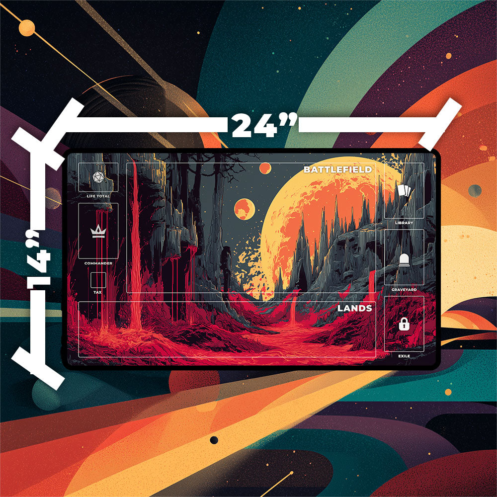 Blood Crypt Playmat | Magic the Gathering Playmat | Stellar Sights Playmat with Zones Option | 24x14 | 32x16