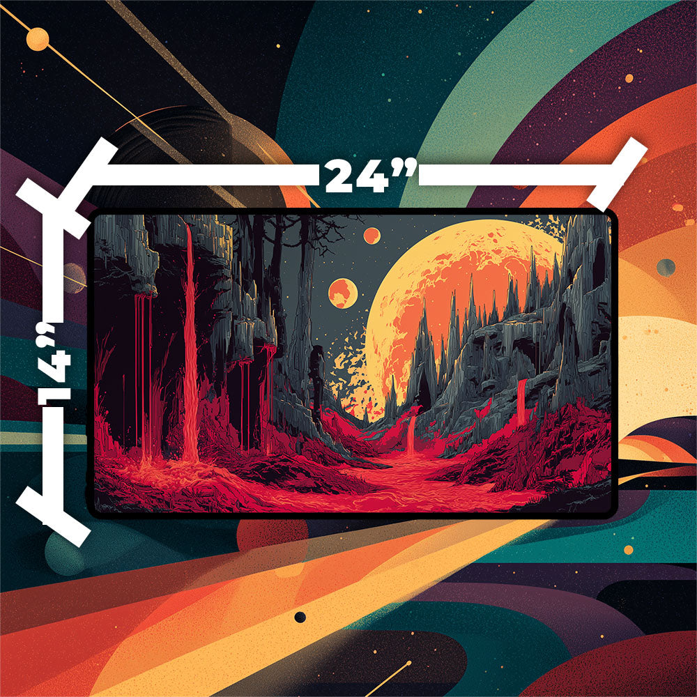 Blood Crypt Playmat | Magic the Gathering Playmat | Stellar Sights Playmat with Zones Option | 24x14 | 32x16