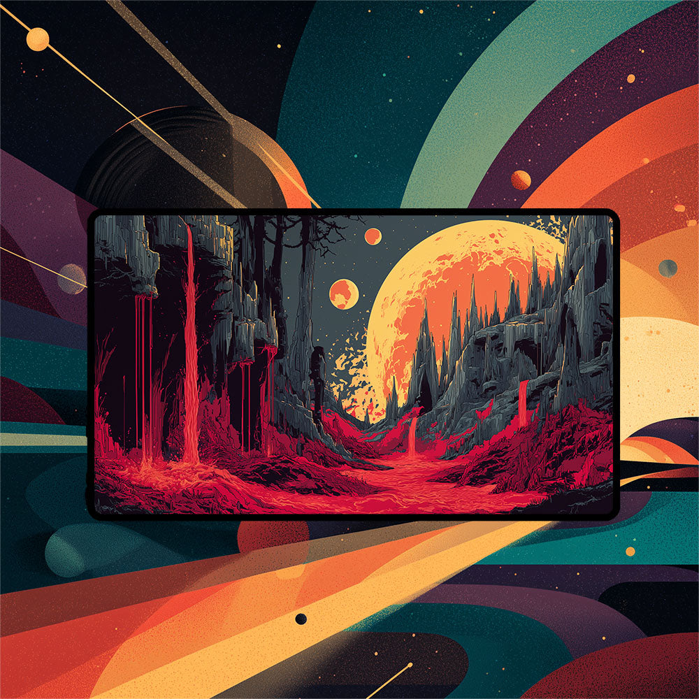Blood Crypt Playmat | Magic the Gathering Playmat | Stellar Sights Playmat with Zones Option | 24x14 | 32x16