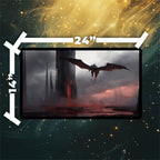 Crimson Marsh Dragon Playmat | Gothic Fantasy Land Mat