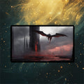 Bloodstained Mire Playmat | Magic the Gathering Playmat | Dragon Fetch Land MTG Playmat with Zones Option | 24x14 | 32x16