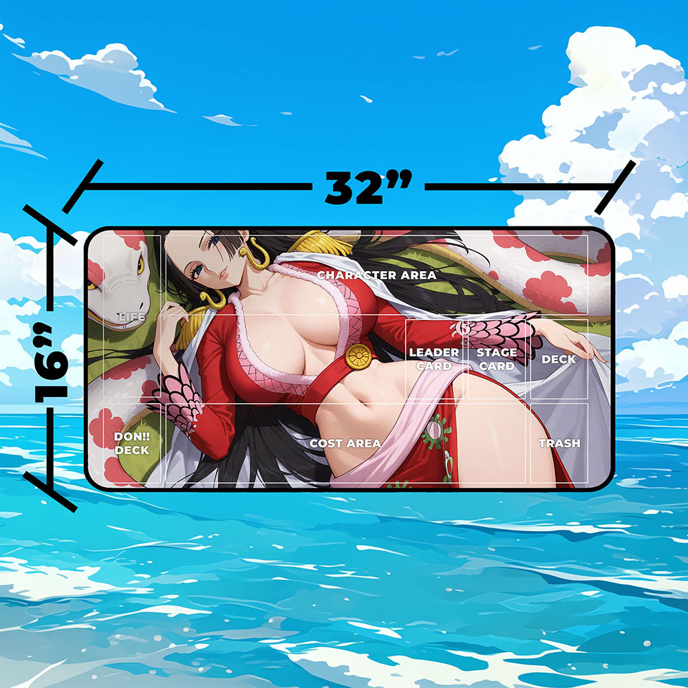 Boa Hancock Playmat | One Piece Playmat | Gorgeous Anime Art of the Pirate Empress No Zones Option | 24x14 | 32x16 Sizes