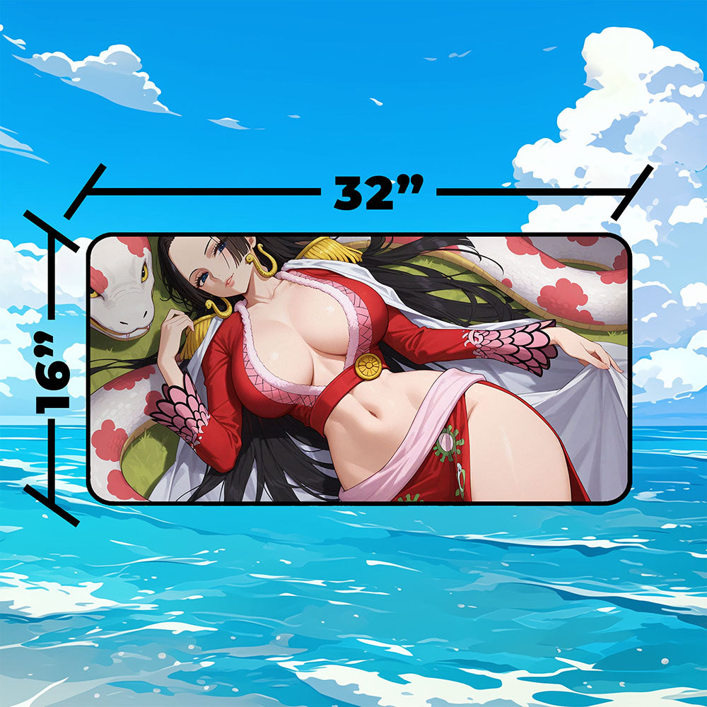 Boa Hancock Playmat | One Piece Playmat | Gorgeous Anime Art of the Pirate Empress No Zones Option | 24x14 | 32x16 Sizes