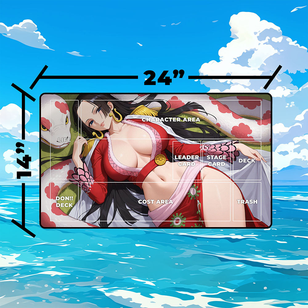 Boa Hancock Playmat | One Piece Playmat | Gorgeous Anime Art of the Pirate Empress No Zones Option | 24x14 | 32x16 Sizes