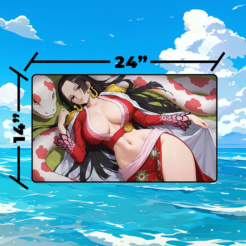 Boa Hancock Playmat | One Piece Playmat | Gorgeous Anime Art of the Pirate Empress No Zones Option | 24x14 | 32x16 Sizes