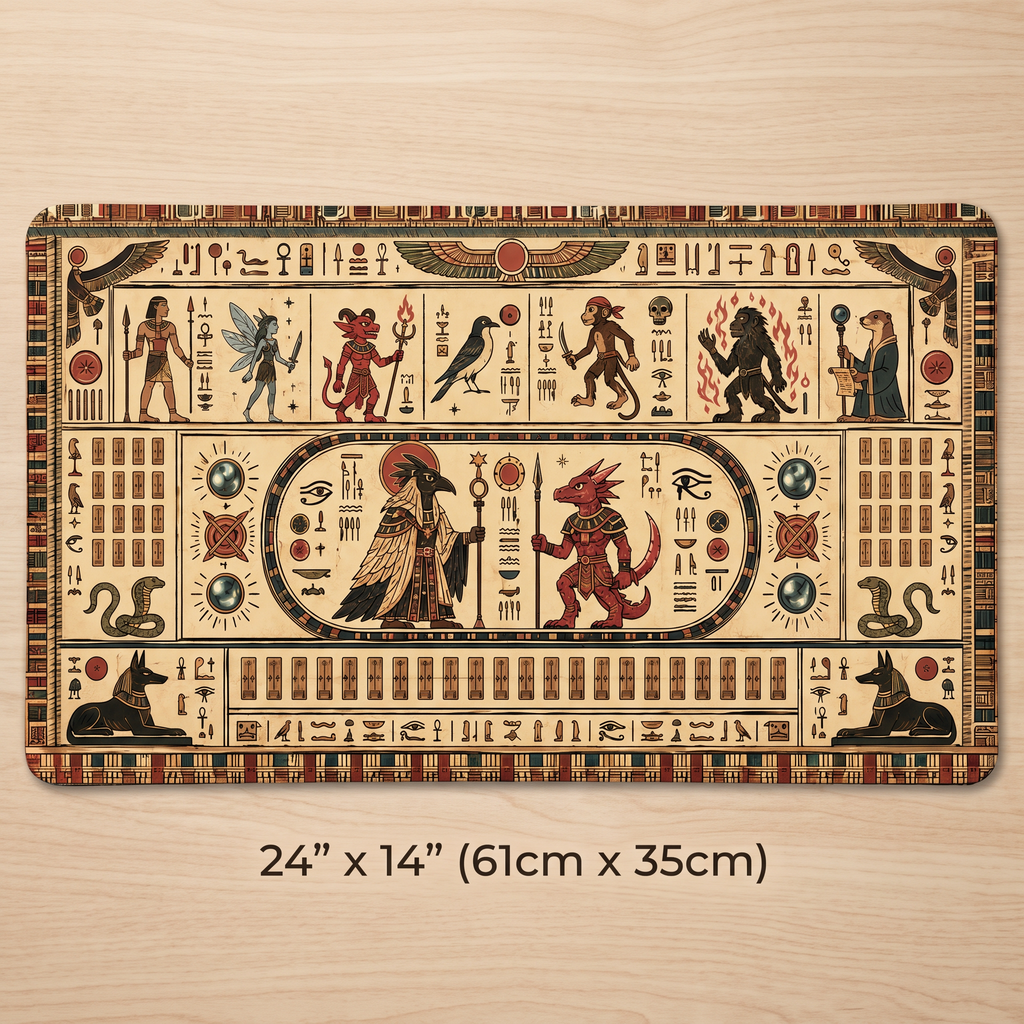 Rograkh & Ishai Egyptian Hieroglyph Temple Mural Playmat