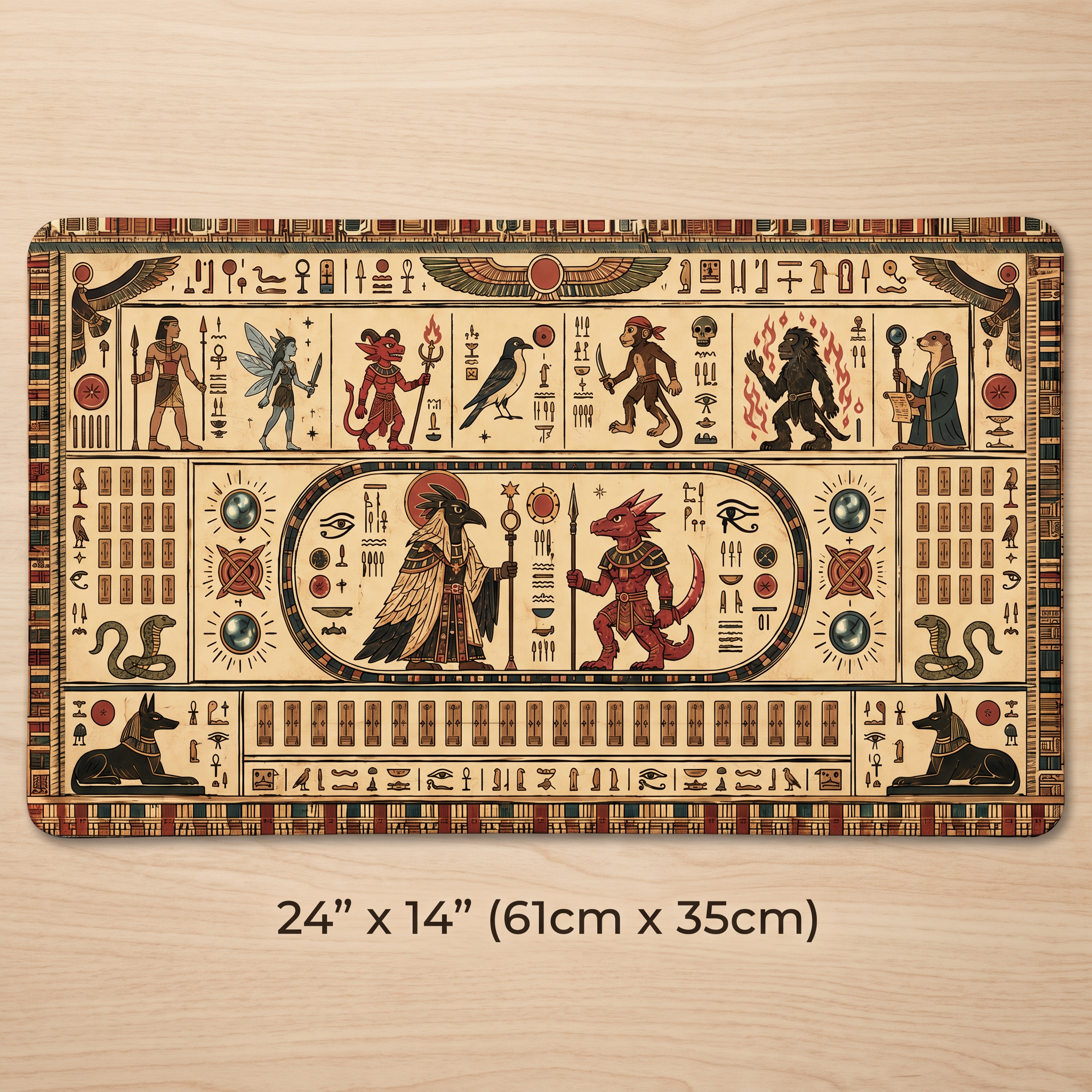 Rograkh & Ishai Egyptian Hieroglyph Temple Mural Playmat