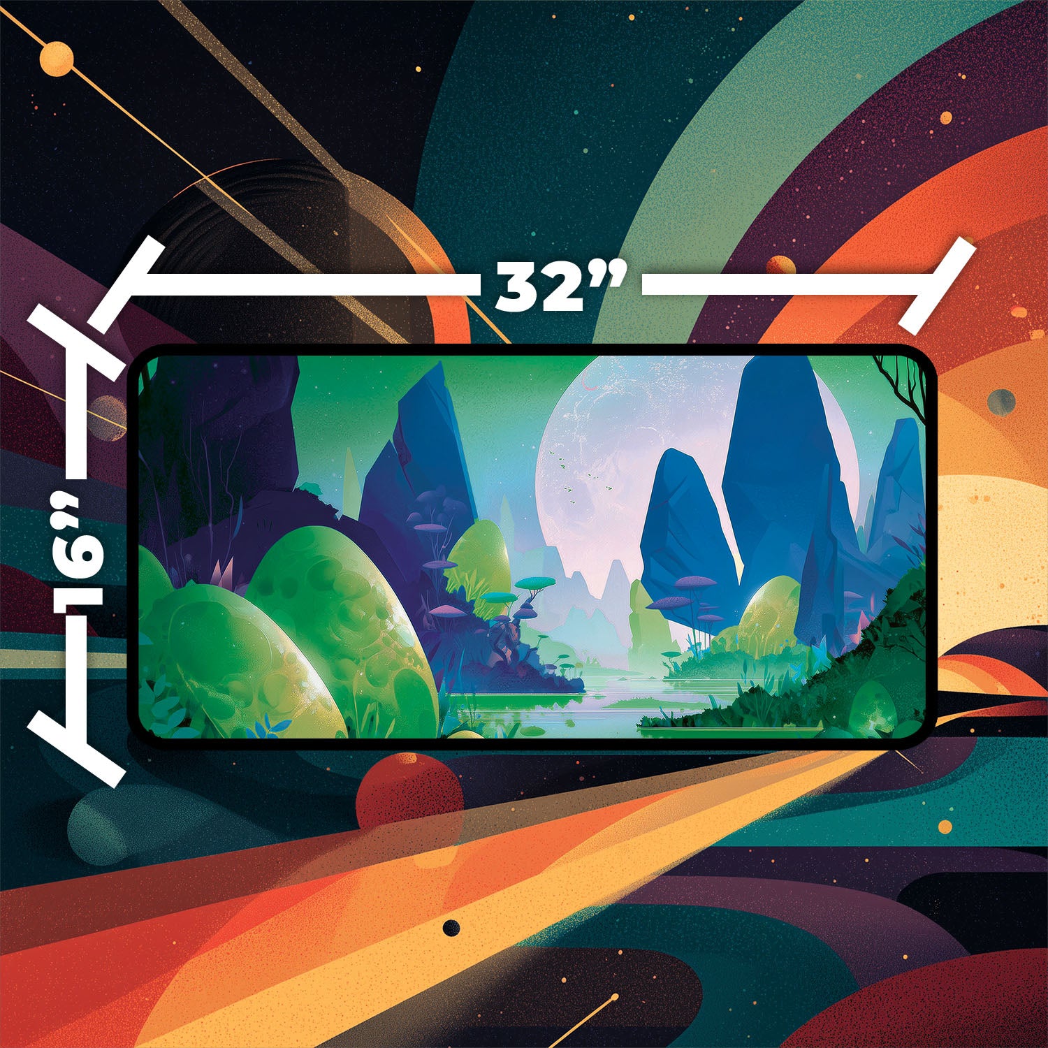 Breeding Pool Playmat | Magic the Gathering Playmat | Stellar Sights Playmat with Zones Option | 24x14 | 22x12 | 32x16 Sizes