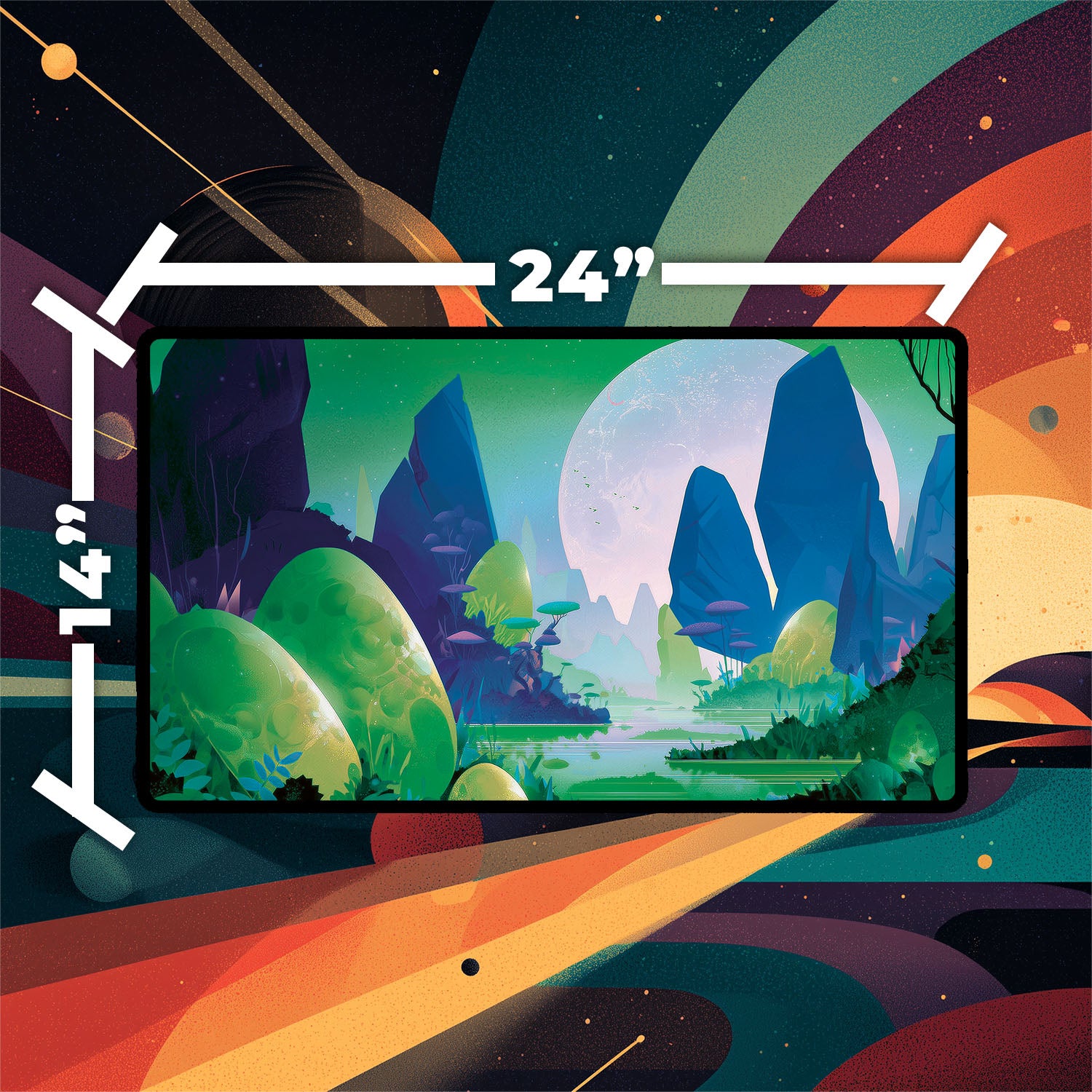 Breeding Pool Playmat | Magic the Gathering Playmat | Stellar Sights Playmat with Zones Option | 24x14 | 22x12 | 32x16 Sizes