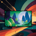 Cosmic Wave Duo Playmat | Retro Space Poster Mat