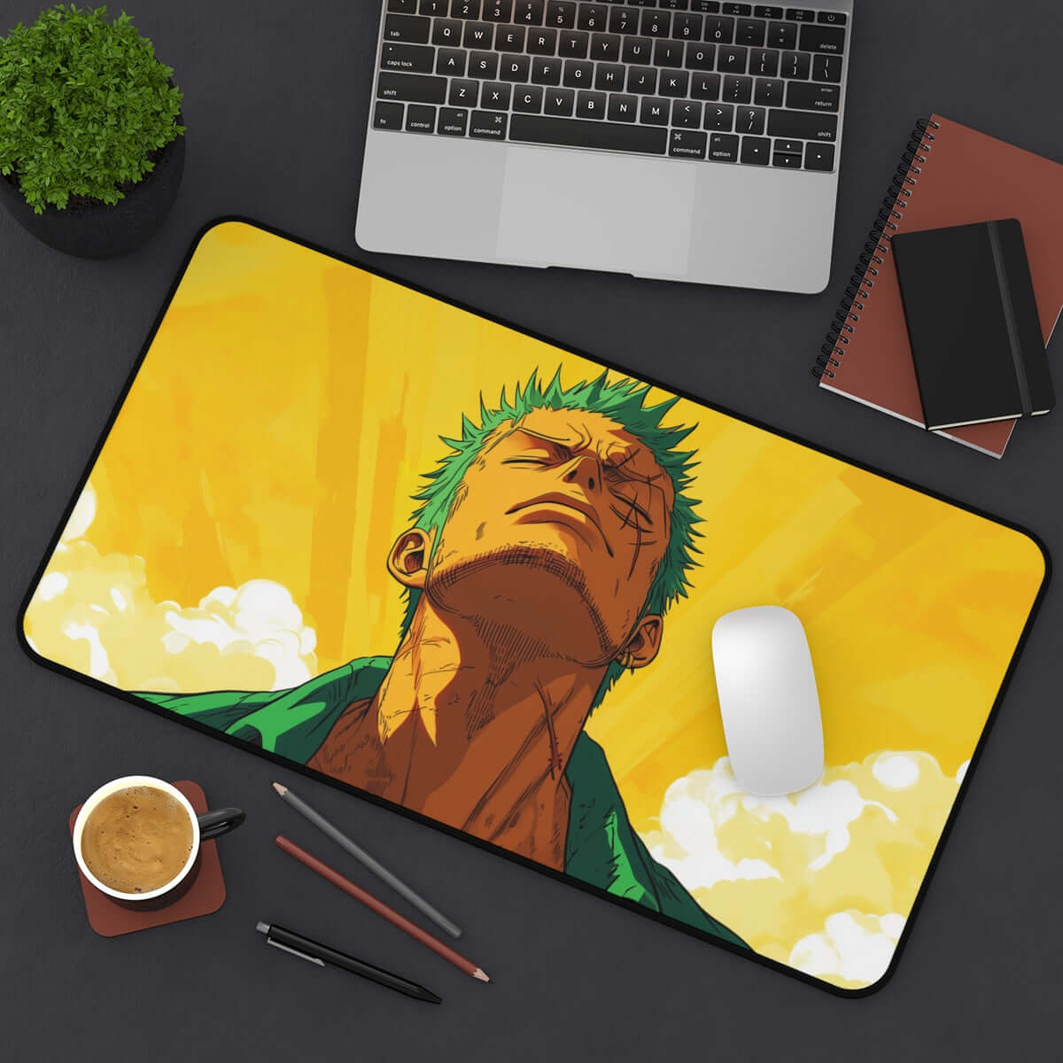 Calm Zoro Playmat | One Piece Playmat | Straw Hat Crew Playmat with Zones Option | 24x14 | 22x12 | 32x16 Sizes