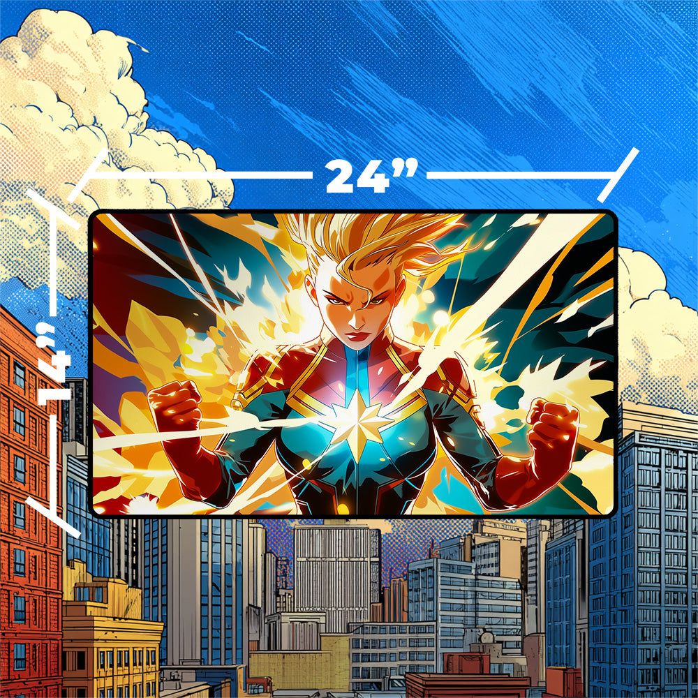 Female Superhero Playmat | Cosmic Energy Comic Art