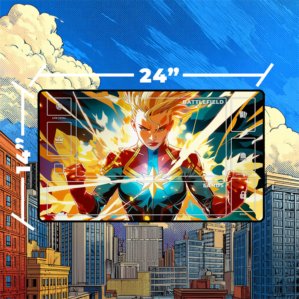 Female Superhero Playmat | Cosmic Energy Comic Art