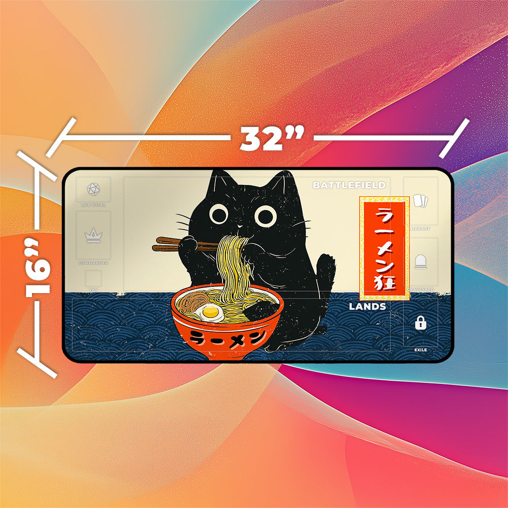 Ramen Cat Playmat | Ukiyo-e Kawaii Neko Art Mat