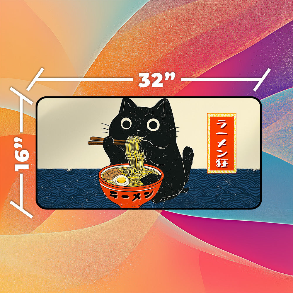 Ramen Cat Playmat | Ukiyo-e Kawaii Neko Art Mat