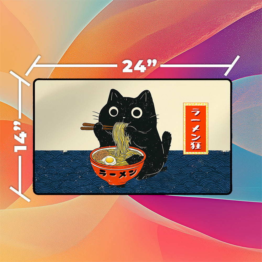 Ramen Cat Playmat | Ukiyo-e Kawaii Neko Art Mat