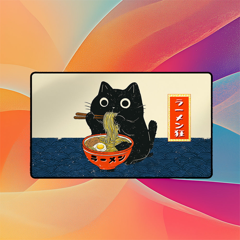 Ramen Cat Playmat | Ukiyo-e Kawaii Neko Art Mat