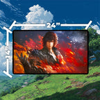 Clive, Ifrit’s Dominant Playmat | Final Fantasy Playmat | Iconic Fantasy Warrior Playmat with Zones Option | 24x14 | 22x12 | 32x16 Sizes