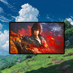 Clive, Ifrit’s Dominant Playmat | Final Fantasy Playmat | Iconic Fantasy Warrior Playmat with Zones Option | 24x14 | 22x12 | 32x16 Sizes