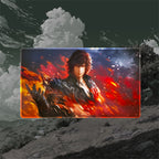 Elemental Fire Warrior Playmat (Borderless) | Dark Anime Mat