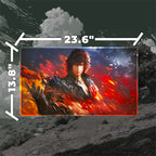Elemental Fire Warrior Playmat (Borderless) | Dark Anime Mat