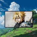 Cloud Strife Portrait Playmat | Final Fantasy Playmat | Oil Painting Style Playmat with Zones Option | 24x14 | 32x16 Sizes