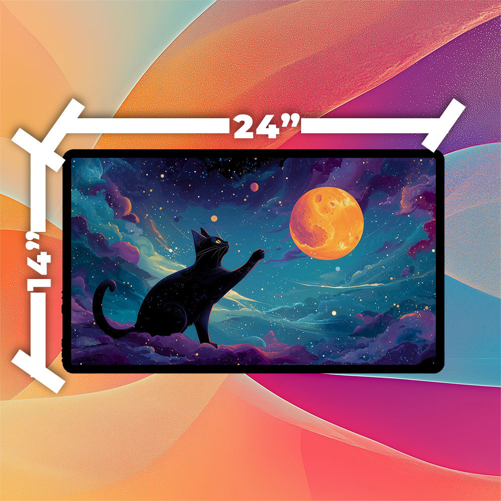Cosmeows Playmat | Premium TCG Playmat No Zones Option | 24x14 | 32x16