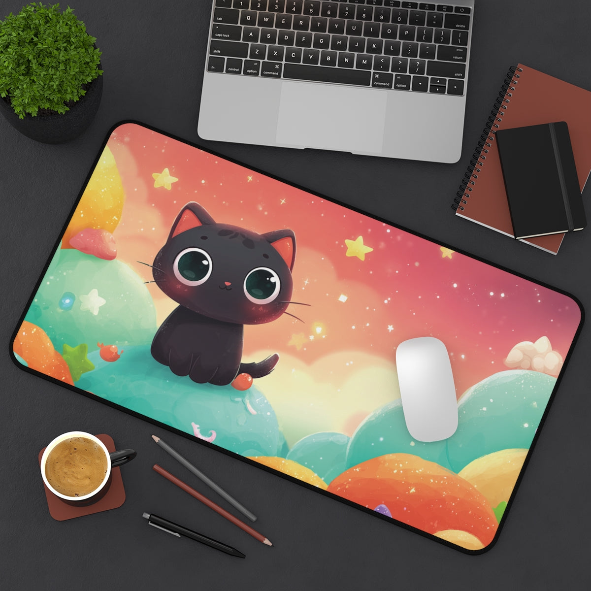 Cosmic Cloud Cat Playmat | Premium TCG Playmat No Zones Option | 24x14 | 32x16